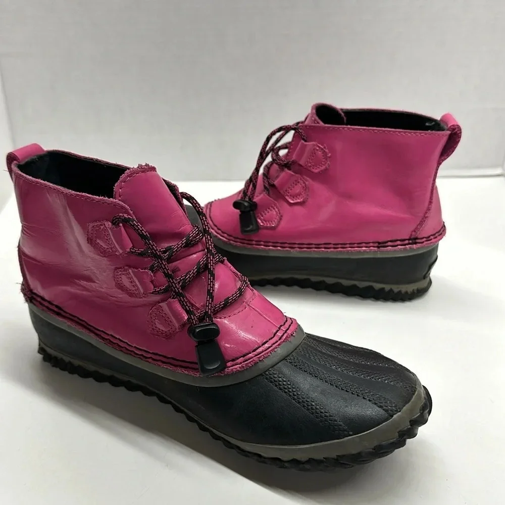 Sorel Duck Boots Lace Up Out N About Waterproof Winter Boot Shoes Pink Size 6